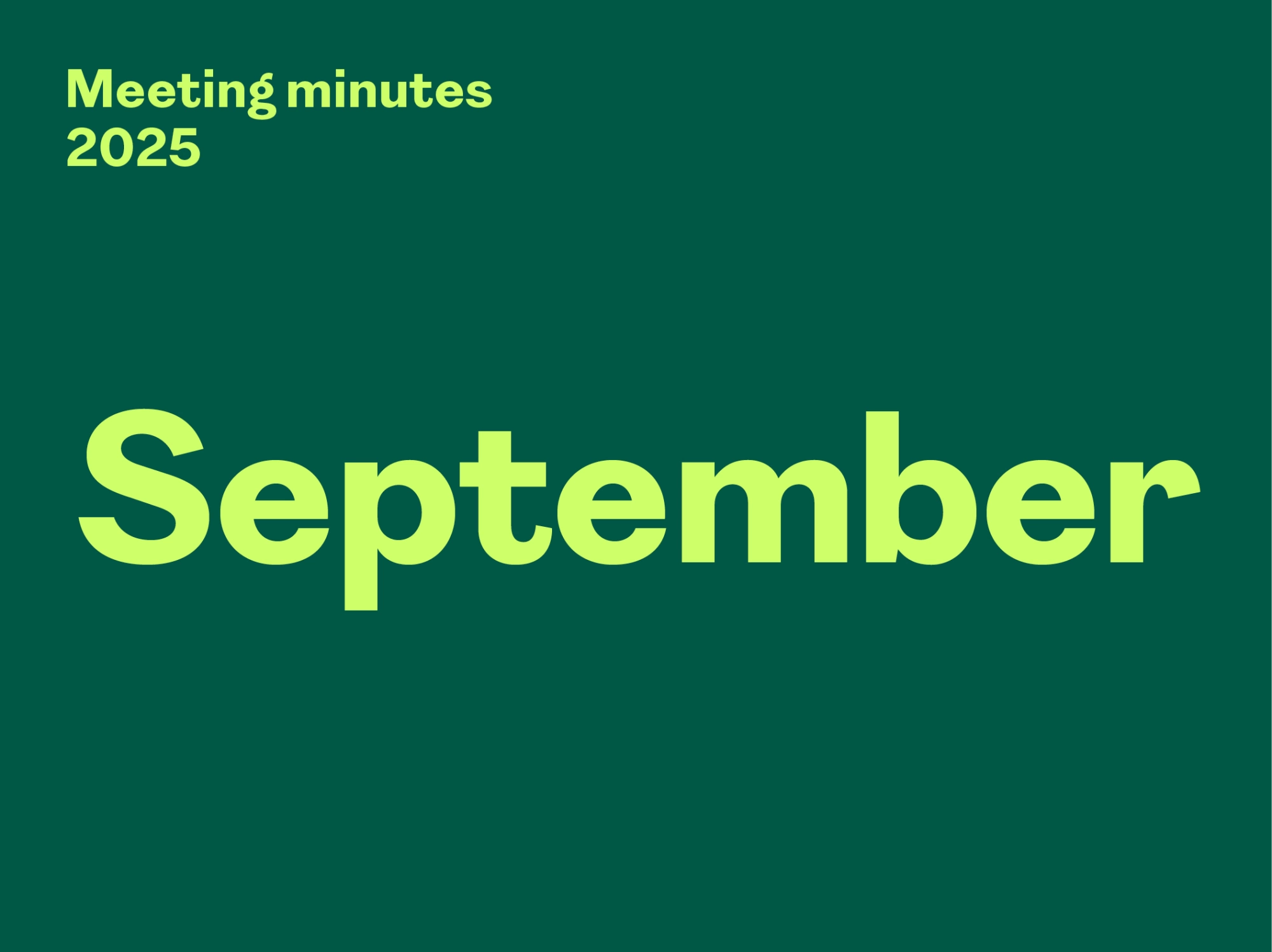 Minutes – September 2025